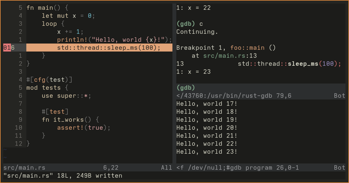 thumbnail for 'Debugging Rust with Vim's Termdebug'